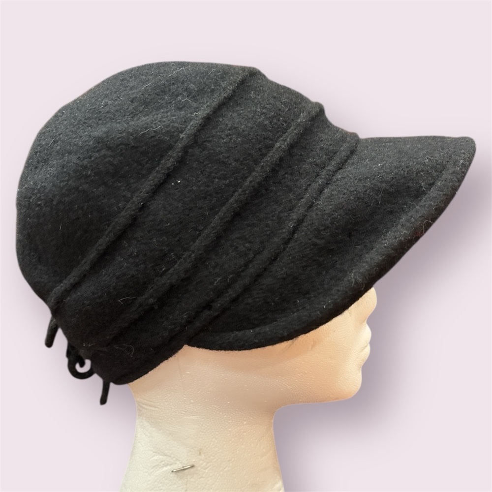 Coldwater Creek Wool military style Black Women's Hat